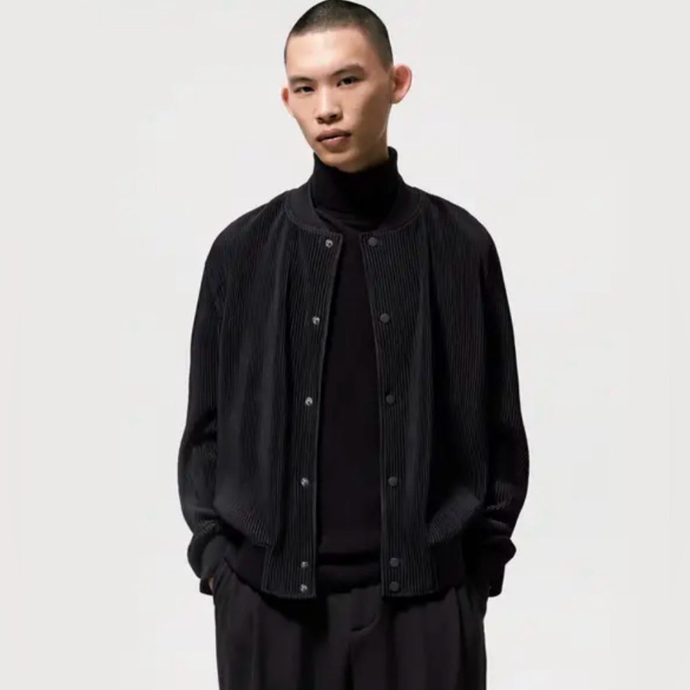 Zara Men's Pleated Bomber Jacket